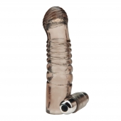 Дымчатая насадка на пенис с вибрацией  Vibrating Penis Enhancing Sleeve Extension - 13,3 см. - BlueLine - в Домодедово купить с доставкой