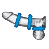 Комплект из трех голубых эрекционных колец 3-Pack Ribbed Rider Cock Ring Set - BlueLine - в Домодедово купить с доставкой
