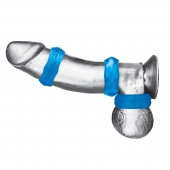 Комплект из трех голубых колец для эрекции 3-Pack Nuts   Bolts Stretch Cock Ring Set - BlueLine - в Домодедово купить с доставкой