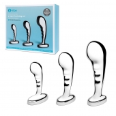 Набор из 3 стальных стимуляторов простаты Stainless Steel P-spot Training Set - b-Vibe - в Домодедово купить с доставкой