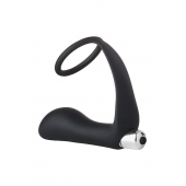 Черное эрекционное кольцо с вибропробкой Vibrating Anal Plug With Cockring - Dream Toys - в Домодедово купить с доставкой