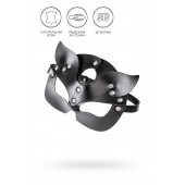 Черная кожаная рельефная маска кошки - Pecado - купить с доставкой в Домодедово