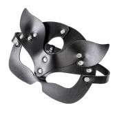 Черная кожаная рельефная маска кошки - Pecado - купить с доставкой в Домодедово