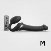 Черный безремневой страпон Multi Orgasm Size M с клиторальной стимуляцией - Strap-on-me - купить с доставкой в Домодедово