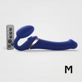 Синий безремневой страпон Multi Orgasm Size M с клиторальной стимуляцией - Strap-on-me - купить с доставкой в Домодедово