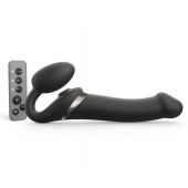 Черный безремневой страпон Multi Orgasm Size L с клиторальной стимуляцией - Strap-on-me - купить с доставкой в Домодедово