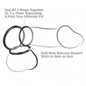 Набор из трех черных эрекционных колец Silicone 3-Ring Stamina Set - Pipedream - в Домодедово купить с доставкой
