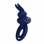 Синее эрекционное кольцо с вибростимуляцией клитора Powerful Ring - Baile - в Домодедово купить с доставкой