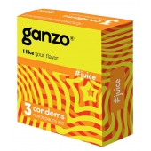 Ароматизированные презервативы Ganzo Juice - 3 шт. - Ganzo - купить с доставкой в Домодедово