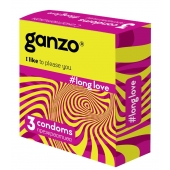 Презервативы с анестетиком для продления удовольствия Ganzo Long Love - 3 шт. - Ganzo - купить с доставкой в Домодедово