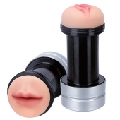 Двусторонний мастурбатор REALSTUFF 2 IN 1 HUMMER MOUTH   VAGINA - ротик и вагина - Dream Toys - в Домодедово купить с доставкой