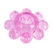 Розовое гелевое эрекционное кольцо-цветок - Toyfa Basic - в Домодедово купить с доставкой