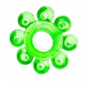 Зеленое эрекционное кольцо-цветок - Toyfa Basic - в Домодедово купить с доставкой