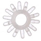 Прозрачное гелевое эрекционное кольцо с шипиками - Toyfa Basic - в Домодедово купить с доставкой