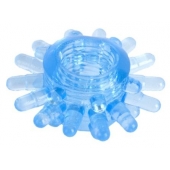 Голубая гелевая насадка с шипиками - Toyfa Basic - в Домодедово купить с доставкой