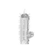 Прозрачная насадка с шипами и клиторальной шишечкой CLIT-BANGER SLEEVE IN CLEAR - Tonga - в Домодедово купить с доставкой