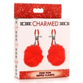 Красные зажимы на соски с помпонами Pom Pom - XR Brands - купить с доставкой в Домодедово