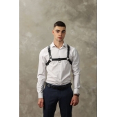 Черная мужская кожаная портупея №4 - БДСМ Арсенал - купить с доставкой в Домодедово