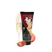 Массажный крем для тела с ароматом клубники и шампанского Sparkling Strawberry Wine - 200 мл. - Shunga - купить с доставкой в Домодедово