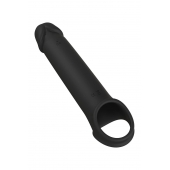 Черная насадка-удлинитель с вибрацией Vibrating Extender With Remote - Dream Toys - в Домодедово купить с доставкой