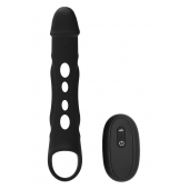 Черная насадка-удлинитель Vibrating Extender With Remote с вибрацией - Dream Toys - в Домодедово купить с доставкой