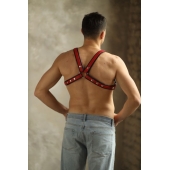 Черно-красная мужская портупея Black-Red - БДСМ Арсенал - купить с доставкой в Домодедово