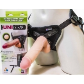 Страпон-унисекс с двумя насадками UNI strap 7  Harness - 19 и 16 см. - LOVETOY (А-Полимер) - купить с доставкой в Домодедово