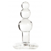 Прозрачная анальная втулка-ёлочка из стекла - 11 см. - Sexus