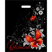 Черный пакет Glamour с вырубной ручкой (38х47 см) - Сима-Ленд - купить с доставкой в Домодедово