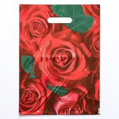 Пакет с цветочным принтом и вырубной ручкой (30х40 см) - Сима-Ленд - купить с доставкой в Домодедово