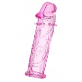 Розовая насадка фаллической формы - 12,5 см. - A-toys - в Домодедово купить с доставкой