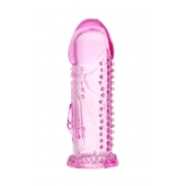 Розовая насадка на пенис с шипиками и коготком - 13,5 см. - A-toys - в Домодедово купить с доставкой