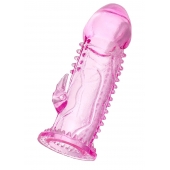Розовая насадка на пенис с шипиками и коготком - 13,5 см. - A-toys - в Домодедово купить с доставкой