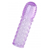 Фиолетовая рельефная насадка на пенис - 13,5 см. - A-toys - в Домодедово купить с доставкой