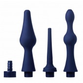 Набор из 3 универсальных насадок для анального душа Universal 3 Piece Silicone Enema Attachment Set - XR Brands - купить с доставкой в Домодедово