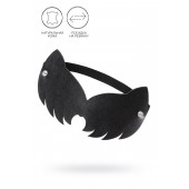 Черная закрытая кожаная маска с ушками кошки - Pecado - купить с доставкой в Домодедово