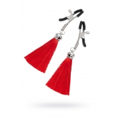 Зажимы на соски «Прищепки» с красными кисточками из шелка - Pecado - купить с доставкой в Домодедово
