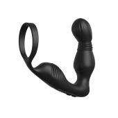 Черный вибростимулятор простаты с эрекционным кольцом Ass-Gasm Pro P-Spot Milker - Pipedream - в Домодедово купить с доставкой