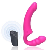 Розовый безремневой страпон Straples Strap-On Dildo - Erokay - купить с доставкой в Домодедово