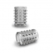 Прозрачная насадка на пенис с шишечками STAY HARD COCK SLEEVE 02 CLEAR - Blush Novelties - в Домодедово купить с доставкой