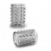 Прозрачная насадка с шипами и шишечками STAY HARD COCK SLEEVE 03 CLEAR - Blush Novelties - в Домодедово купить с доставкой