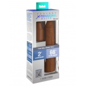 Коричневая насадка на член 2  Silicone X-tension - 20,3 см. - Pipedream - в Домодедово купить с доставкой