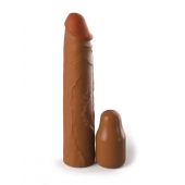 Коричневая насадка на член 2  Silicone X-tension - 20,3 см. - Pipedream - в Домодедово купить с доставкой