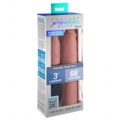 Телесная вибронасадка на член 3  Vibrating Mega X-tension with Remote - 22,9 см. - Pipedream - в Домодедово купить с доставкой
