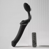 Черный безремневой вибрострапон Strap-On-Me Multi Orgasm Size XL - Strap-on-me - купить с доставкой в Домодедово