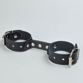 Черные кожаные наручники-фиксатор - Sitabella - купить с доставкой в Домодедово