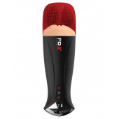 Телесный мастурбатор-вагина в черной колбе с вибрацией Fuck-O-Matic Pro XL - Pipedream - в Домодедово купить с доставкой