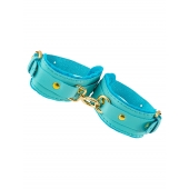 Голубые двуслойные кожаные оковы - Pecado - купить с доставкой в Домодедово