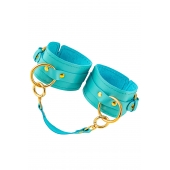 Голубые однослойные кожаные оковы - Pecado - купить с доставкой в Домодедово