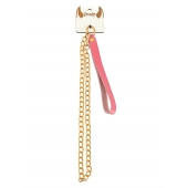 Розовый кожаный поводок с карабином для ошейника - 80 см. - Pecado - купить с доставкой в Домодедово